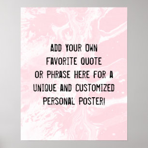 Poster Adicione seu Mármore Branco de Cotação Personal