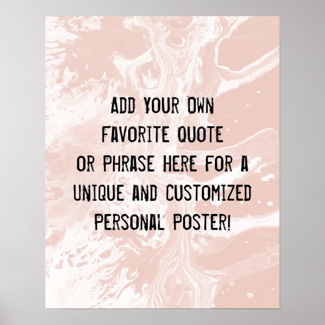 Poster Adicione seu Mármore Branco de Cotação Personaliza (Frente)