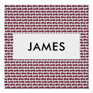 Pôster Adicione seu nome Red Fire caminhão Personalizado