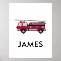 Adicione seu nome Red Fire caminhão Personalizado