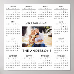 Poster Adicione seu próprio calendário de fotos da famíli