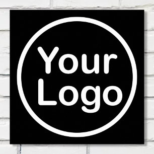 Poster Adicione seu próprio fundo preto do logotipo