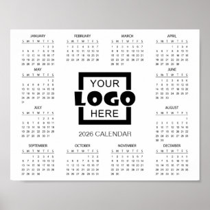 Poster Adicione Seu Próprio Logotipo de Negócios Calendár