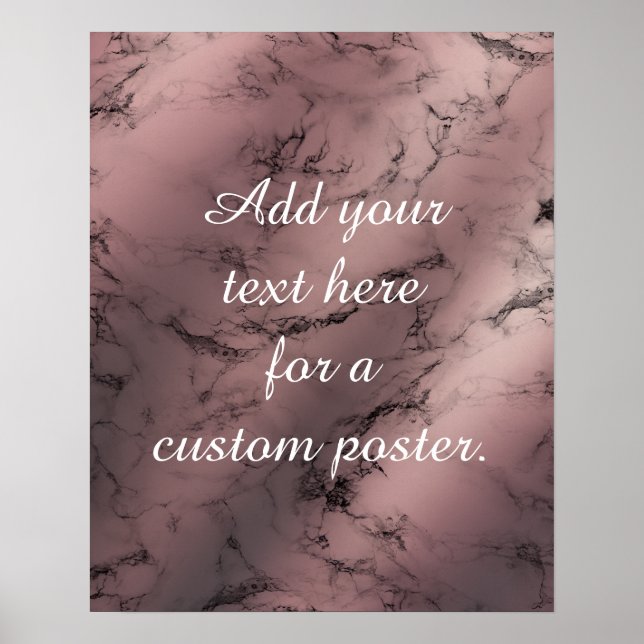 Poster Adicione seu Rosa de texto personalizado Dourado e (Frente)