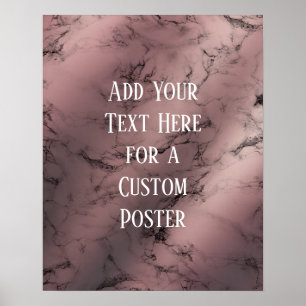 Poster Adicione seu Rosa de texto personalizado Dourado e