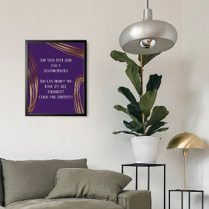 Poster Adicione Seu Texto A Ovalas Douradas Escritas