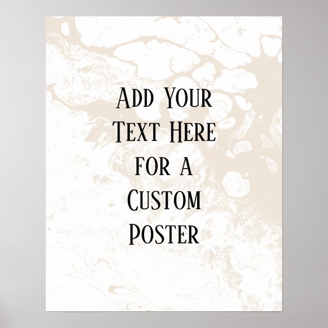 Poster Adicione seu texto personalizado, branco e bolso (Frente)
