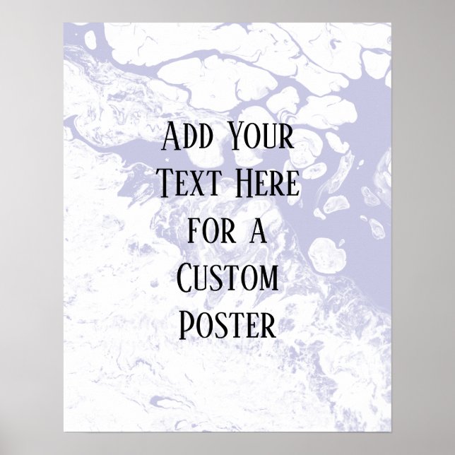 Poster Adicione seu texto personalizado, branco e Lavanda (Frente)