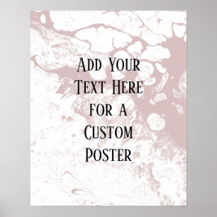 Poster Adicione seu texto personalizado, branco e Rosa ma