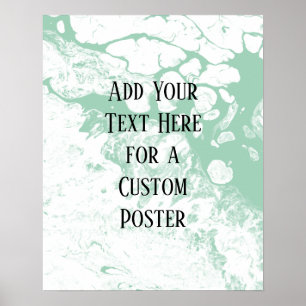 Poster Adicione seu texto personalizado, branco e verde c