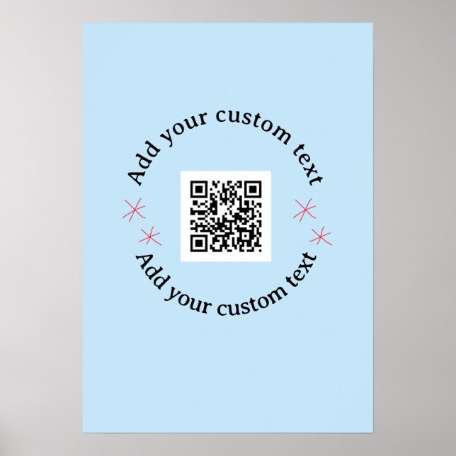 Poster Adicione seu texto personalizado código de barras  (Frente)