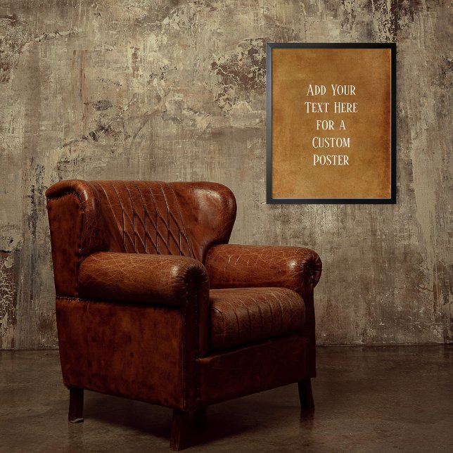 Poster Adicione seu texto personalizado Grunge Laranja Es (Criador carregado)