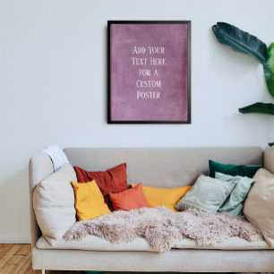 Poster Adicione Seu Texto Personalizado, Grunge Rosa Negr