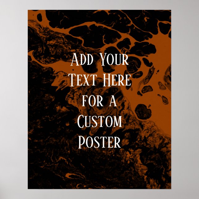 Poster Adicione seu texto personalizado, preto e amarelo  (Frente)