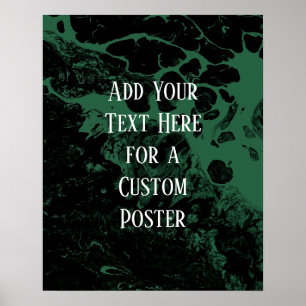 Poster Adicione seu texto personalizado, preto e verde