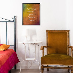 Poster Adicione Seu Texto Personalizado Rainbow Orange Gr