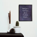 Poster Adicione Seu Texto Personalizado Sutil Roxo Escuro<br><div class="desc">O fundo é coberto por um gráfico riscado, angustiado, vítreo, granulado em roxo sutil e escuro. Sobre isso, foi adicionado um campo modelo para o seu texto. Use este espaço para adicionar sua citação ou sentimento favoritos. Talvez seja engraçado. Talvez você precise de um poster que o motive. Seja qual...</div>