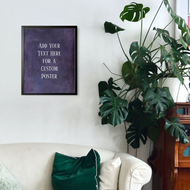 Poster Adicione Seu Texto Personalizado Sutil Roxo Escuro (Criador carregado)