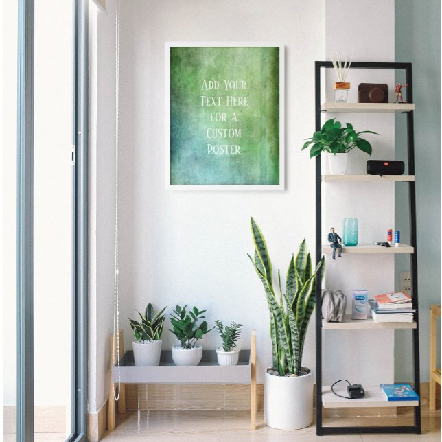 Poster Adicione seu Texto Personalizado Teal e Grunação V (Criador carregado)