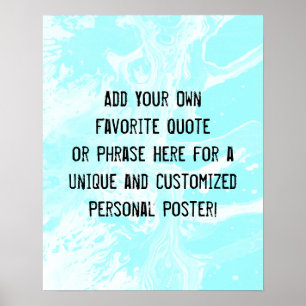 Poster Adicione Sua Citação Personalizada Mármore Branco