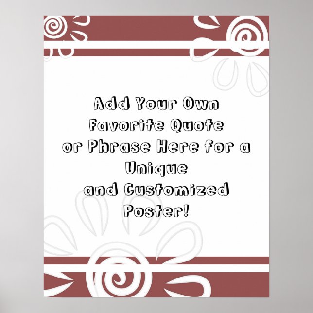 Poster Adicione Sua Cota Personalizada Flores Vermelho Ma (Frente)