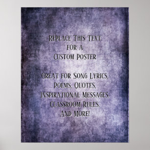 Poster Adicione Sua Cotação De Texto Grunge Roxo Escuro