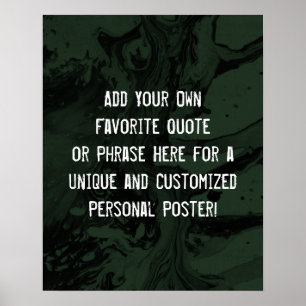 Poster Adicione Sua Cotação Personalizada Preta e Everg