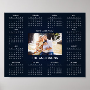 Poster Adicione sua própria foto de família Calendário 20