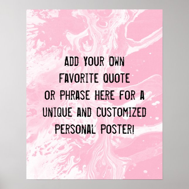 Poster Adicione Sua Rosa claro de Mármore Branco de Cotaç (Frente)