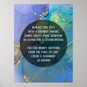 Poster Adicione Sua Tinta Orgânica De Abstrato De Texto P