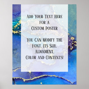 Poster Adicione Sua Tinta Orgânica De Abstrato De Texto P