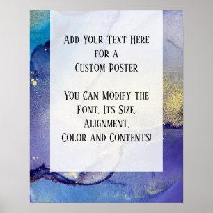 Poster Adicione Sua Tinta Orgânica De Abstrato De Texto P