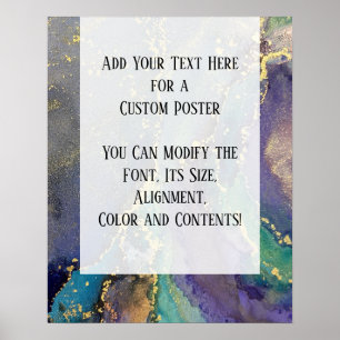 Poster Adicione Sua Tinta Orgânica De Abstrato De Texto P