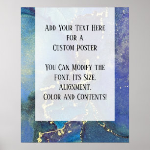 Poster Adicione Sua Tinta Orgânica De Abstrato De Texto P