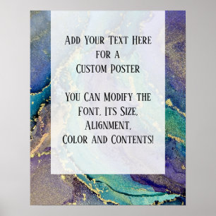 Poster Adicione Sua Tinta Orgânica De Abstrato De Texto P