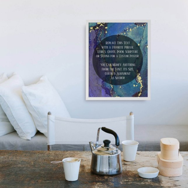 Poster Adicione Sua Tinta Orgânica De Abstrato De Texto P (Criador carregado)