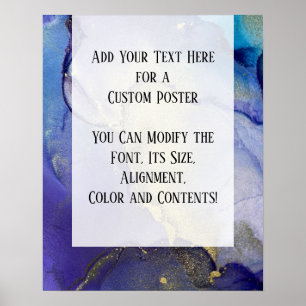 Poster Adicione Sua Tinta Orgânica De Abstrato De Texto P