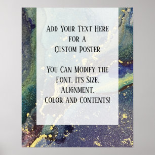 Poster Adicione Sua Tinta Orgânica De Abstrato De Texto P