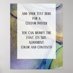 Poster Adicione Sua Tinta Orgânica De Abstrato De Texto P