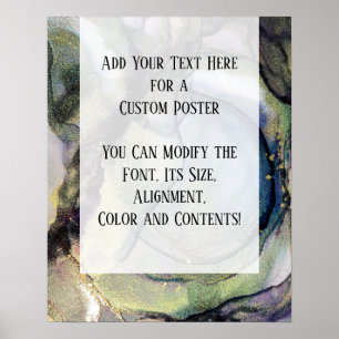 Poster Adicione Sua Tinta Orgânica De Abstrato De Texto P