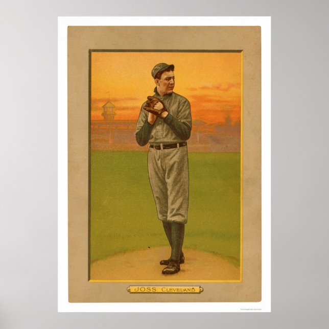 Pôster Adie Joss Cleveland Baseball 1911 (Frente)