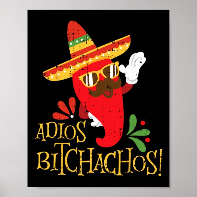 Poster Adios Achos Cinco De Mayo Peppers Mexicanos (Frente)