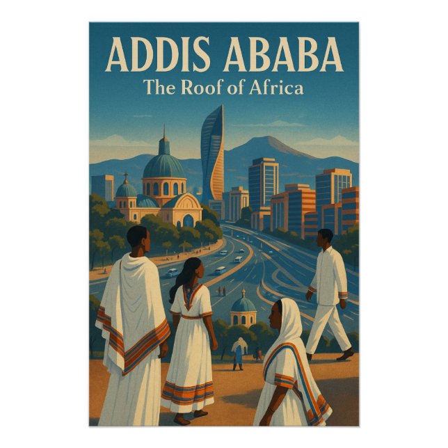 Pôster Adis Abeba, Etiópia Viagem em 2026 (Frente)