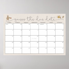 Poster Adivinha a data de conclusão do Chá de fraldas Boh