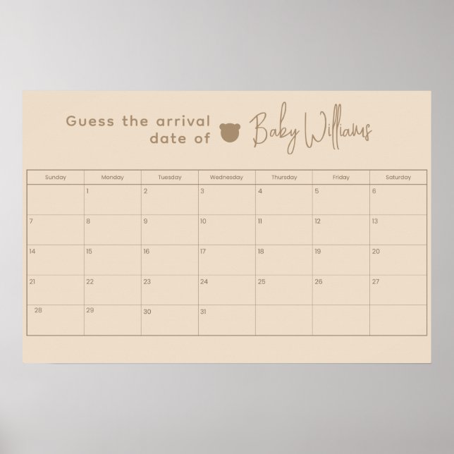 Poster Adivinha o jogo do bebê (Frente)