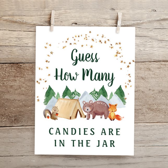 Poster Adivinha Quantos Animais Da Floresta Jogam Chá de  (Criador carregado)