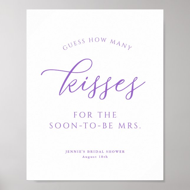 Poster Adivinha Quantos Beijos Brilhantes Jogo do Chá Lil (Frente)