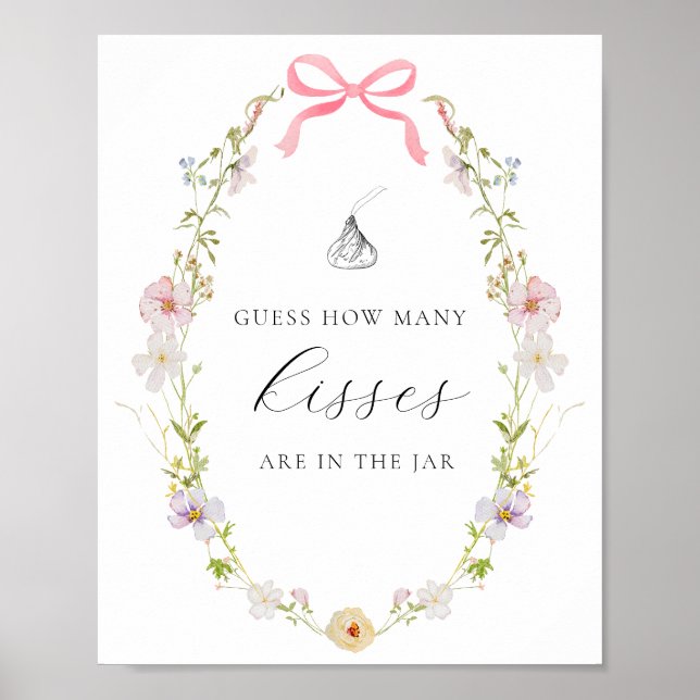 Poster Adivinha Quantos Beijos Jogo de Chá Selvagem Arco (Frente)