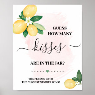 Poster Adivinha Quantos Beijos Lemons Jogam Chá Rosa