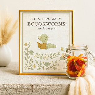 Poster Adivinha Quantos Bookworms O Chá de fraldas Storyb